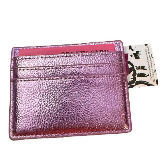 Brash Pink Metallic Credit Card Holder Wallet - Picture 1 of 2
